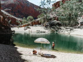 Couple relaxing at Ormiston Gorge
